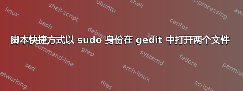 脚本快捷方式以 sudo 身份在 gedit 中打开两个文件