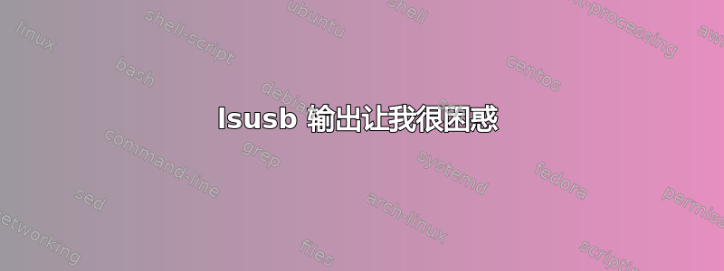 lsusb 输出让我很困惑