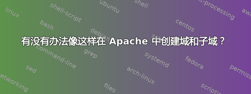 有没有办法像这样在 Apache 中创建域和子域？