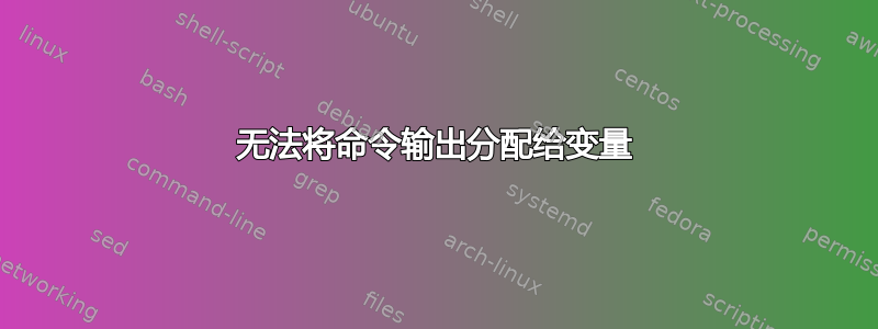 无法将命令输出分配给变量