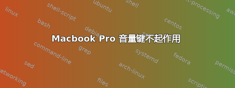 Macbook Pro 音量键不起作用