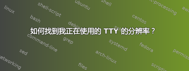 如何找到我正在使用的 TTY 的分辨率？