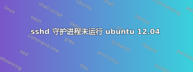 sshd 守护进程未运行 ubuntu 12.04