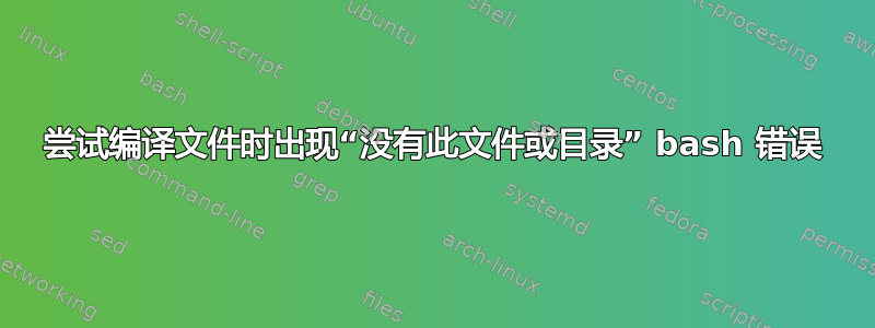 尝试编译文件时出现“没有此文件或目录” bash 错误