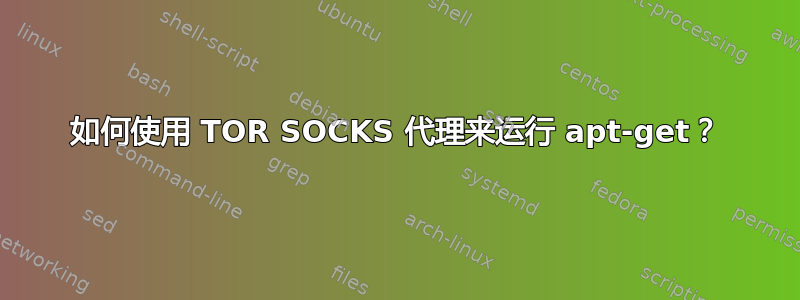 如何使用 TOR SOCKS 代理来运行 apt-get？