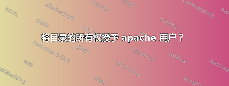 将目录的所有权授予 apache 用户？