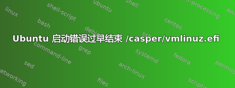 Ubuntu 启动错误过早结束 /casper/vmlinuz.efi