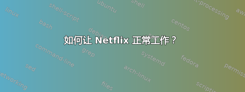 如何让 Netflix 正常工作？