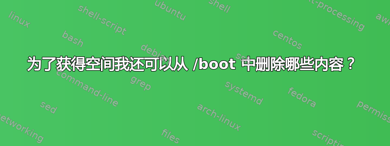 为了获得空间我还可以从 /boot 中删除哪些内容？