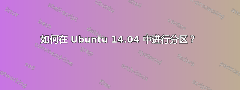 如何在 Ubuntu 14.04 中进行分区？