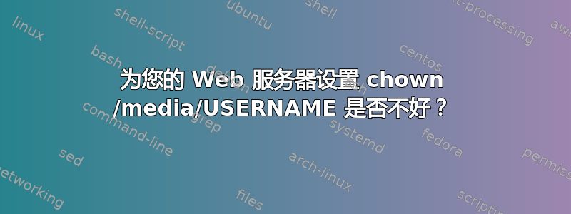 为您的 Web 服务器设置 chown /media/USERNAME 是否不好？