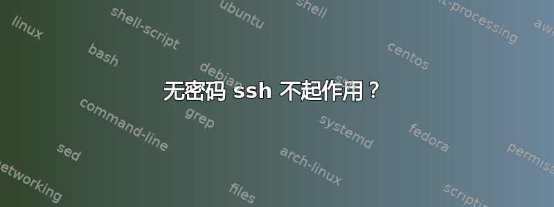 无密码 ssh 不起作用？