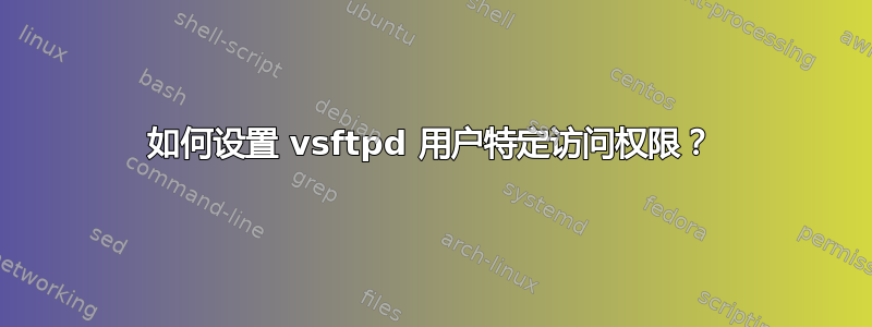 如何设置 vsftpd 用户特定访问权限？