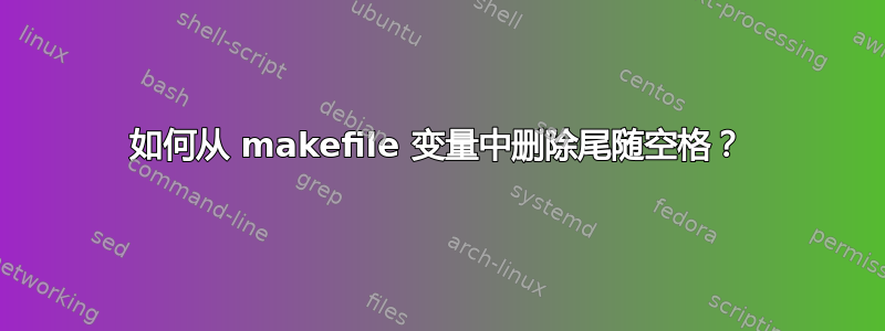 如何从 makefile 变量中删除尾随空格？