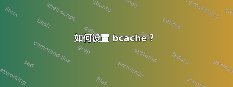 如何设置 bcache？