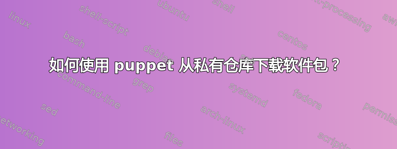 如何使用 puppet 从私有仓库下载软件包？