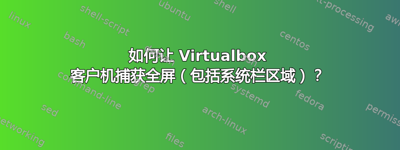 如何让 Virtualbox 客户机捕获全屏（包括系统栏区域）？