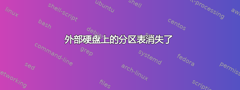 外部硬盘上的分区表消失了