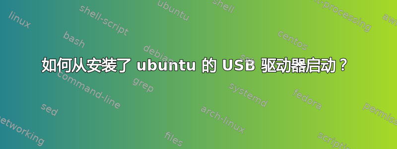 如何从安装了 ubuntu 的 USB 驱动器启动？