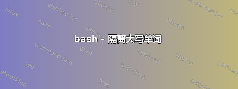 bash - 隔离大写单词