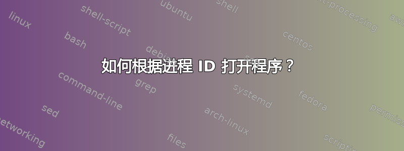 如何根据进程 ID 打开程序？