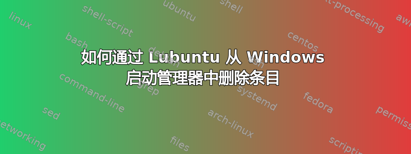 如何通过 Lubuntu 从 Windows 启动管理器中删除条目