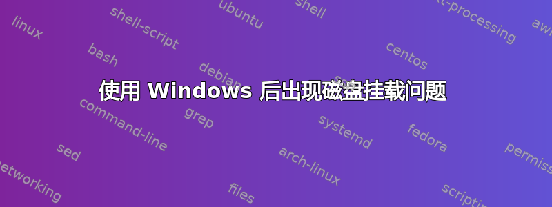 使用 Windows 后出现磁盘挂载问题