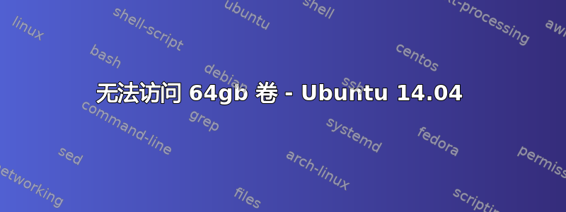 无法访问 64gb 卷 - Ubuntu 14.04