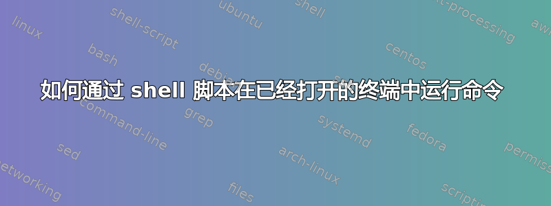 如何通过 shell 脚本在已经打开的终端中运行命令