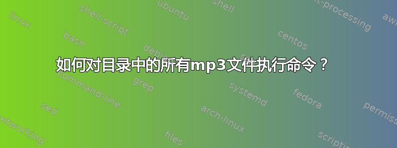 如何对目录中的所有mp3文件执行命令？ 