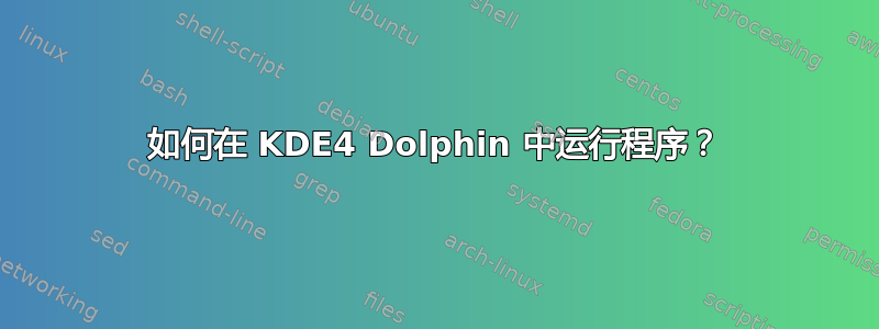 如何在 KDE4 Dolphin 中运行程序？