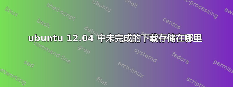 ubuntu 12.04 中未完成的下载存储在哪里