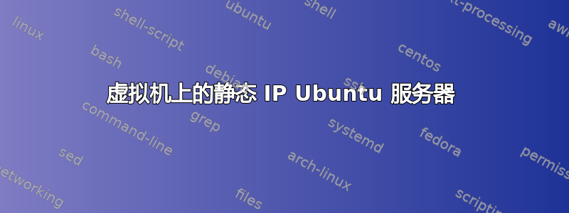 虚拟机上的静态 IP Ubuntu 服务器