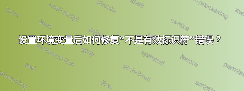 设置环境变量后如何修复“不是有效标识符”错误？