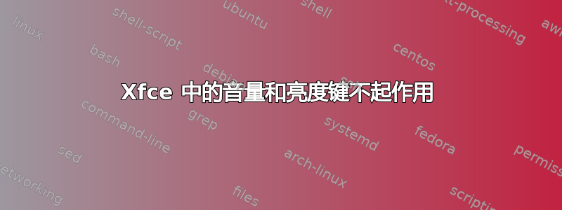 Xfce 中的音量和亮度键不起作用