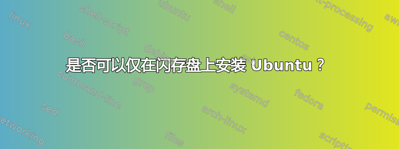 是否可以仅在闪存盘上安装 Ubuntu？