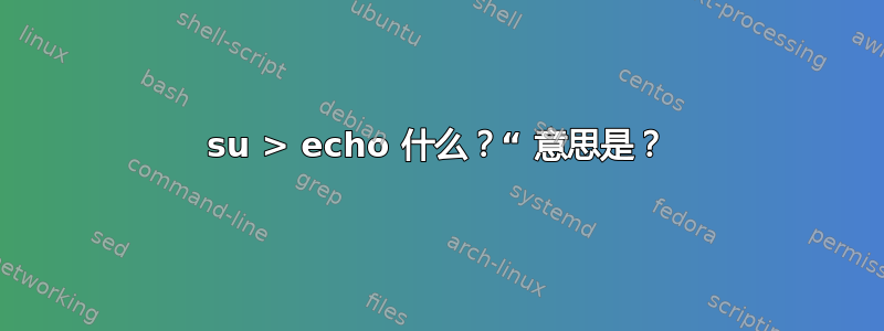 su > echo 什么？“ 意思是？