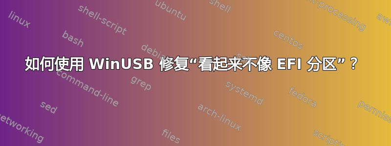 如何使用 WinUSB 修复“看起来不像 EFI 分区”？