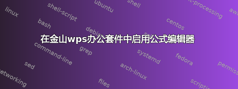 在金山wps办公套件中启用公式编辑器