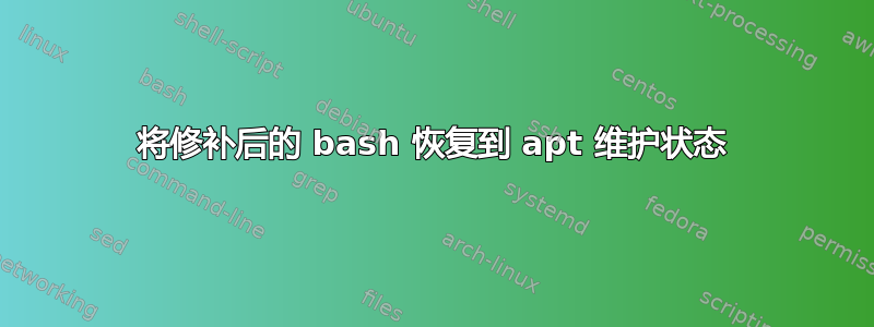 将修补后的 bash 恢复到 apt 维护状态