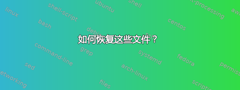 如何恢复这些文件？