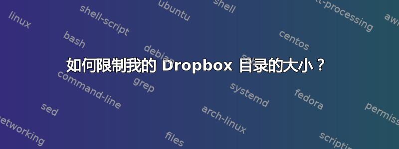 如何限制我的 Dropbox 目录的大小？