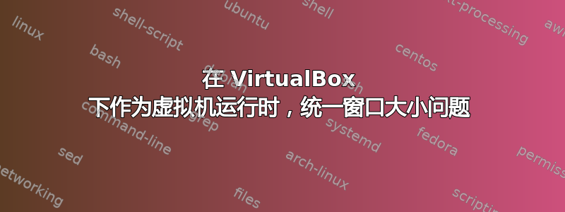 在 VirtualBox 下作为虚拟机运行时，统一窗口大小问题