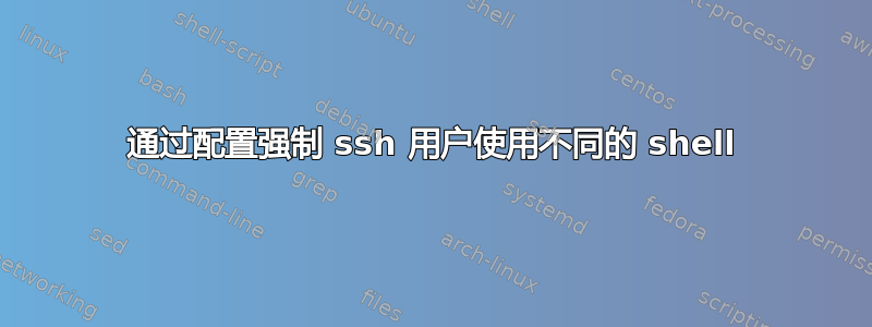 通过配置强制 ssh 用户使用不同的 shell