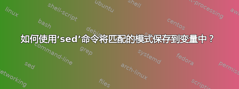 如何使用‘sed’命令将匹配的模式保存到变量中？