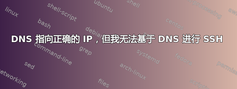 DNS 指向正确的 IP，但我无法基于 DNS 进行 SSH