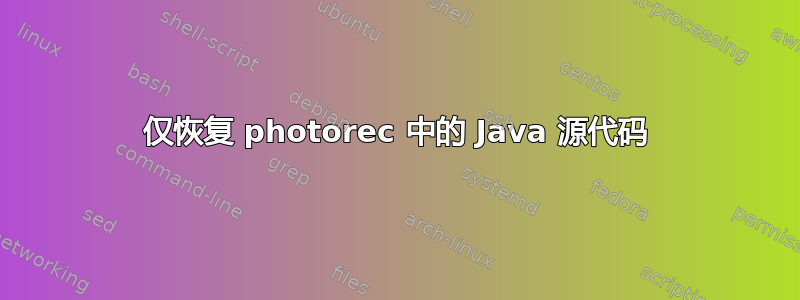 仅恢复 photorec 中的 Java 源代码