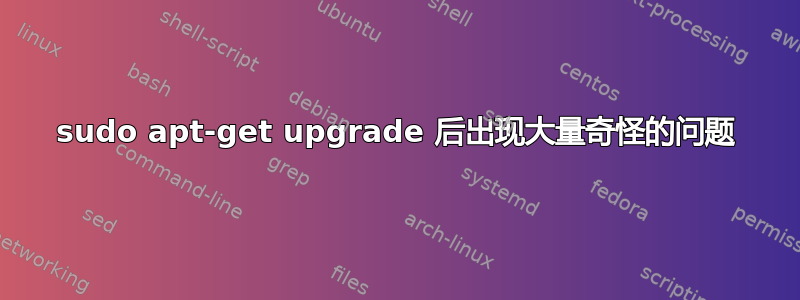 sudo apt-get upgrade 后出现大量奇怪的问题