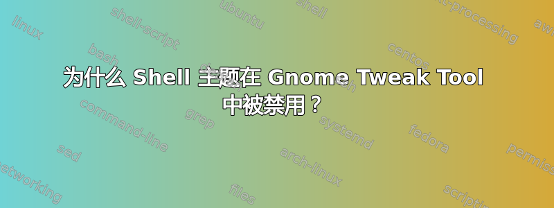 为什么 Shell 主题在 Gnome Tweak Tool 中被禁用？