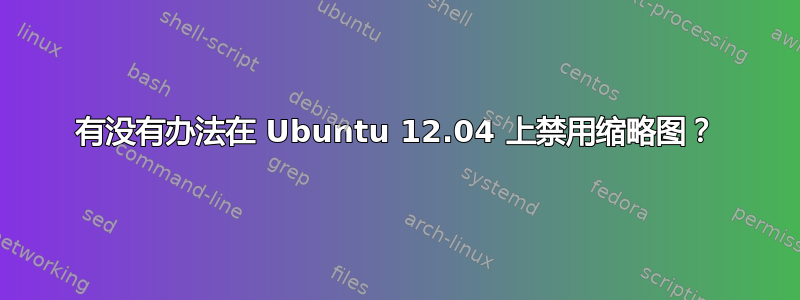 有没有办法在 Ubuntu 12.04 上禁用缩略图？